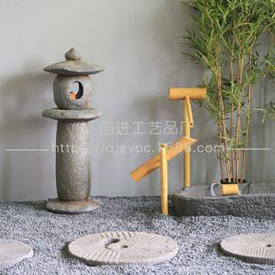 户外中式庭院日式景观摆件造景仿真石头地灯太湖石马槽拴马柱