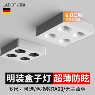 led方形防眩无主灯客厅卧室家用过道四头斗胆灯超薄明装筒灯