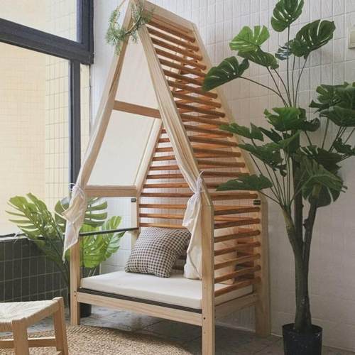 图书兰角小房发松子幼儿园读书区影UHG楼拍摄道具实木小沙新西木