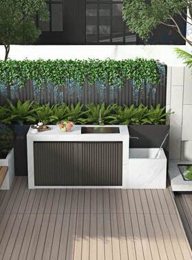 ASG户外作台洗手台烧操烤台铝储合金物柜岩板吧台庭院一岛体柜子