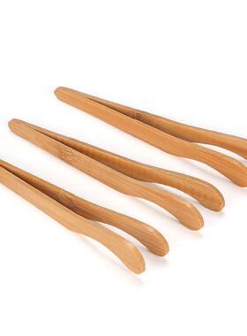 竹制茶夹19232茶件具配件茶道镊子茶杯夹烫弯夹6件套桶防摆桌布