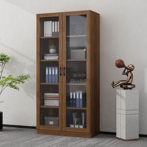 实木客书柜物书架组厅合储物柜子玻璃门书LLL橱书房多功能文件柜