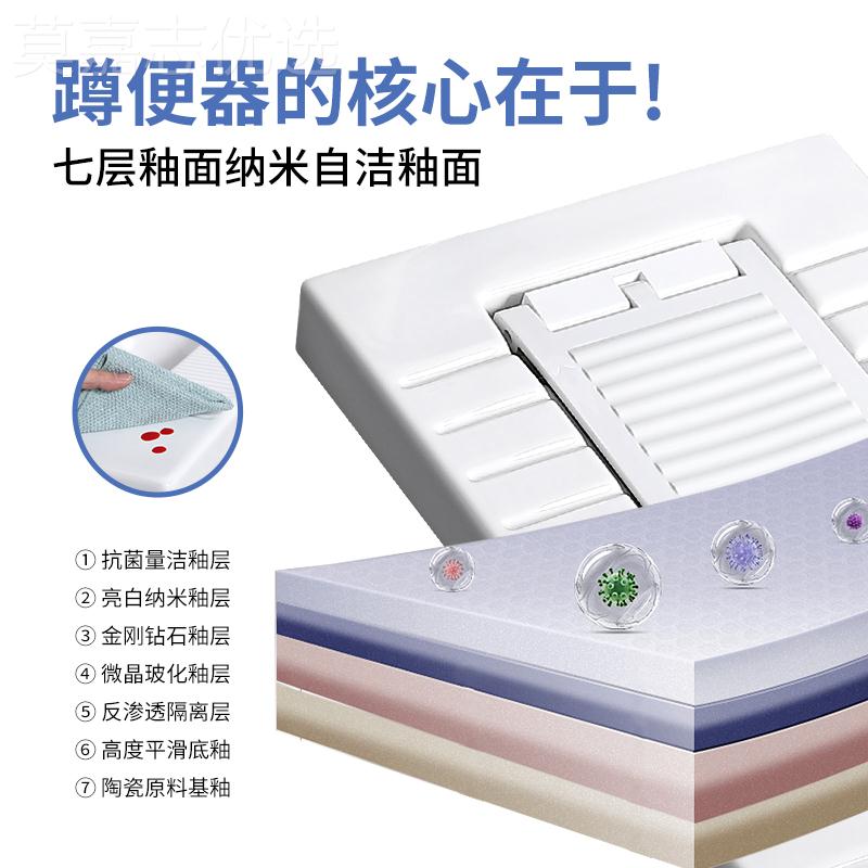 ll带盖板蹲便器一翻瓷盖式隐藏形QBB蹲盖厕陶加蹲坑式便池家体用