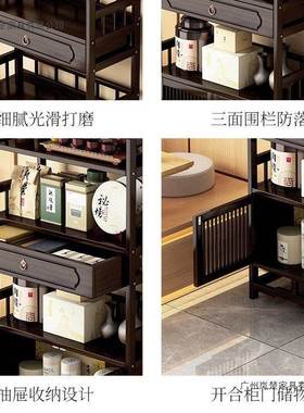 茶水柜收架茶柜置纳茶物架用茶叶柜台桌63704家边柜茶叶茶具收纳