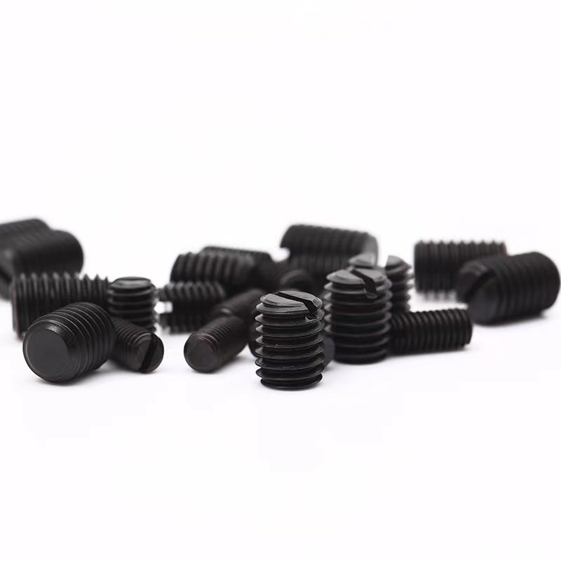 12.9级硬度发黑551GB73一字槽开口平端无头机米螺丝紧定M2M2.5M3