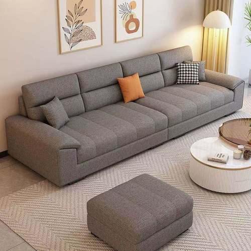 棉麻布艺沙发客厅HNJ小户型直排奶约油风简三人四人位发艺沙出租