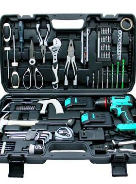 无刷电钻家工具装箱手枪钻车载电工五金用工具套套装86176电动螺