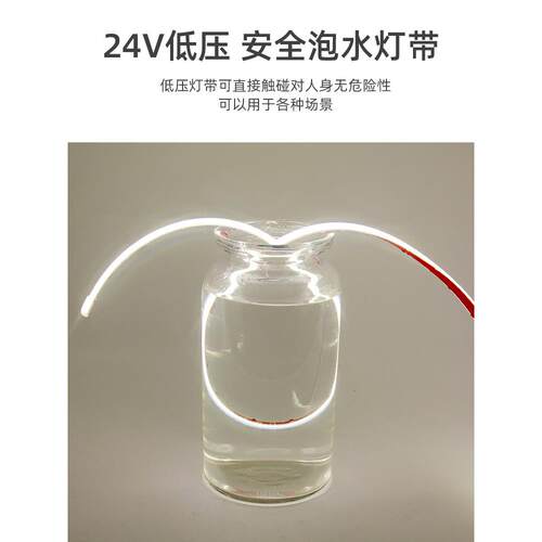 实灌胶2lSL833e心d防水灯带鱼缸专用1v24v水室外氛围亮化水景池下
