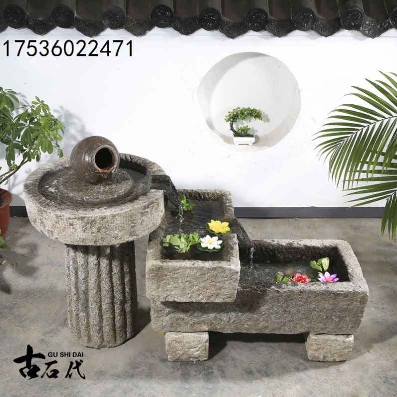 老旧石槽种花猪槽阳台石盆石磨老水槽马槽造景养鱼旧石头牛槽鱼缸