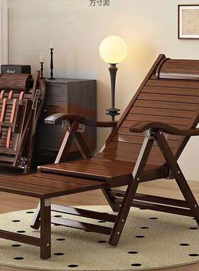 休摇摇躺椅午休加家用闲人结实耐用老竹躺椅子可平躺折叠式躺9713