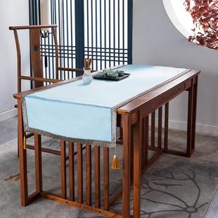 茶桌布茶几茶台盖布客厅茶道禅意简约轻奢绸缎长条布艺桌垫 新中式