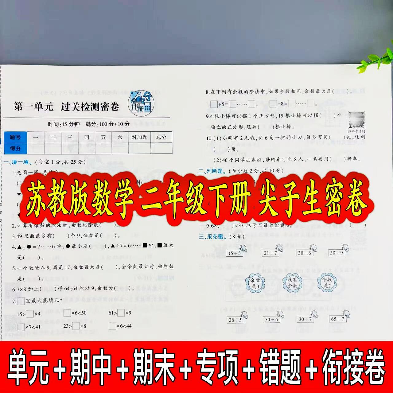 苏教版数学二年级下册尖子生密卷