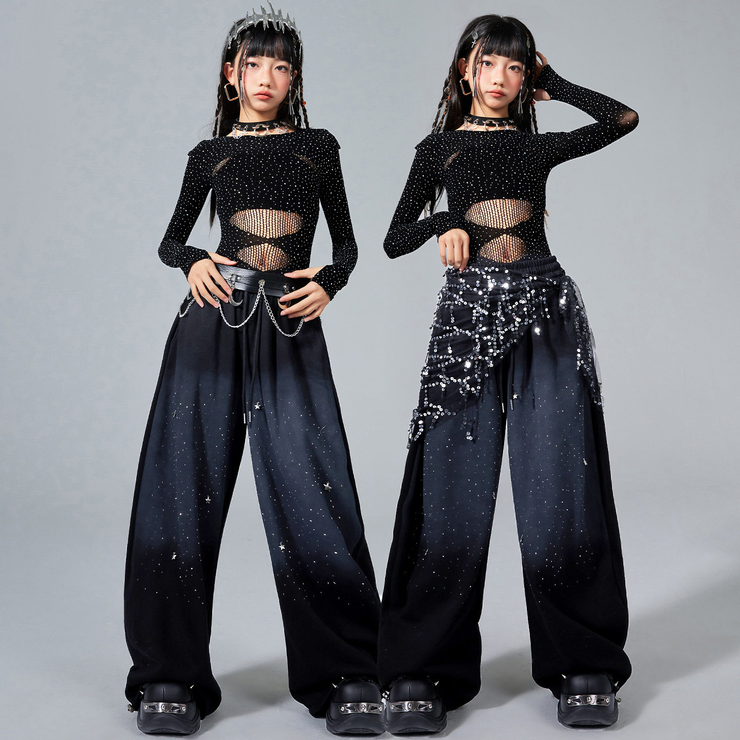 2026新款爵士舞女童服装潮酷时髦儿童走秀潮服元旦喜庆演出服女团