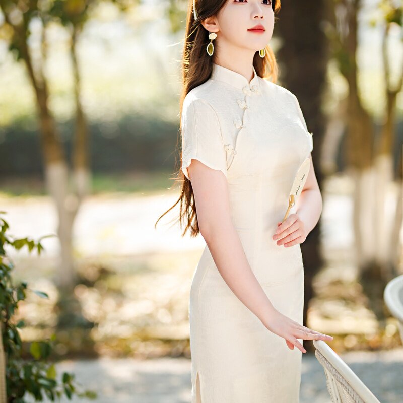 2026新款春夏改良旗袍女装中国风日常可穿气质素雅长款连衣裙高品
