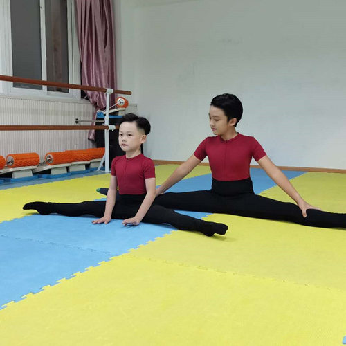 2026新款男孩子芭蕾舞练功服连体儿童形体舞蹈服男士夏季短袖基训