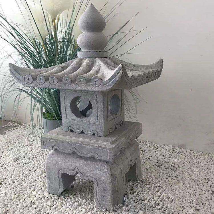 石灯笼日式庭院石灯中式草坪灯青石仿古石头灯花园落地灯石雕摆件