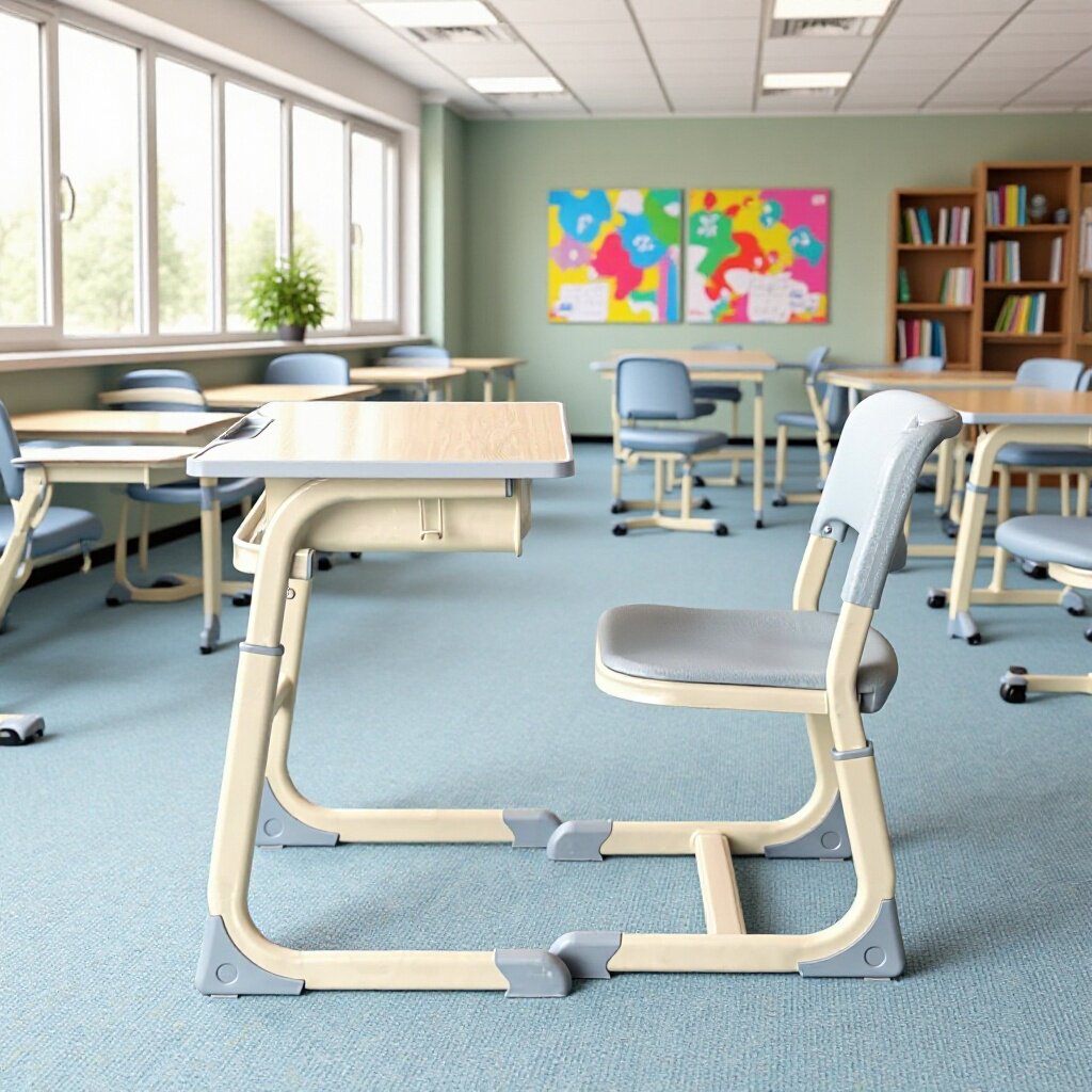 单人学生课桌椅儿童书桌中小学生升降培训辅导学习桌学校桌椅厂家