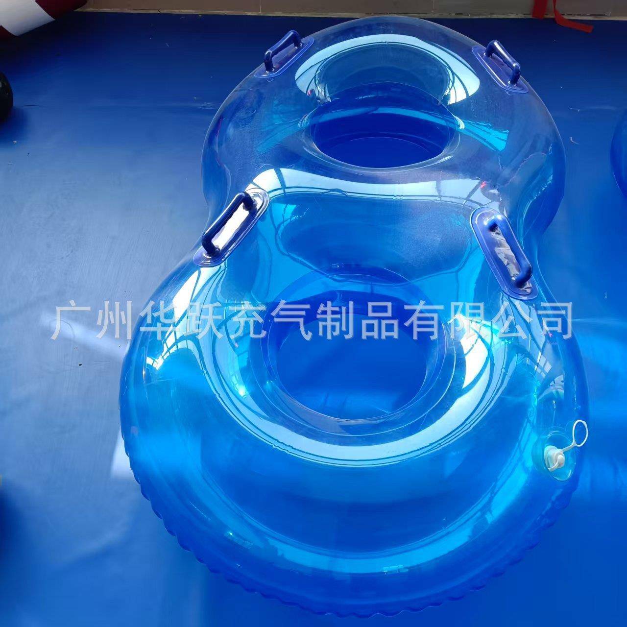 水上乐园浮圈皮筏充气单人圈双人皮筏水上乐园加厚透明滑水圈
