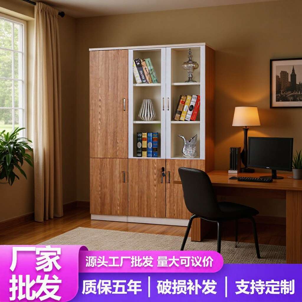 木质落地档案资料书柜 简约现代办公室储物办公文件柜