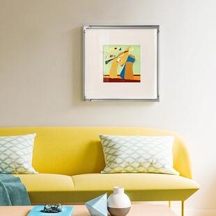 现代简约胡安米罗抽象艺术装饰画客厅卧室儿童极简小众油画挂画