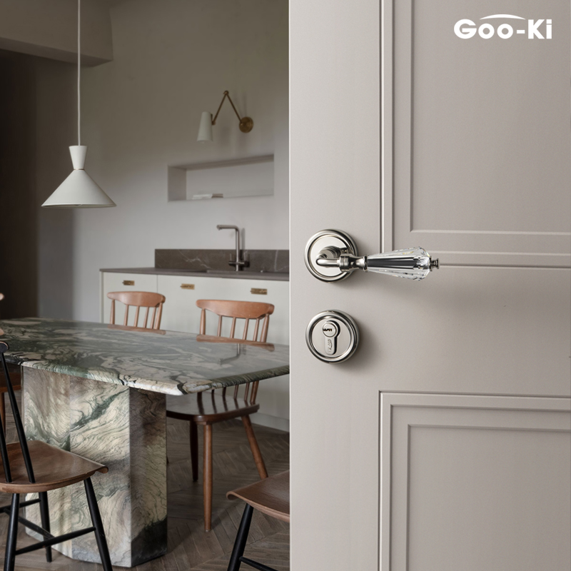 格奥琦光与影的孩子欧式室内水晶门把手卧室木门黄铜门锁把手