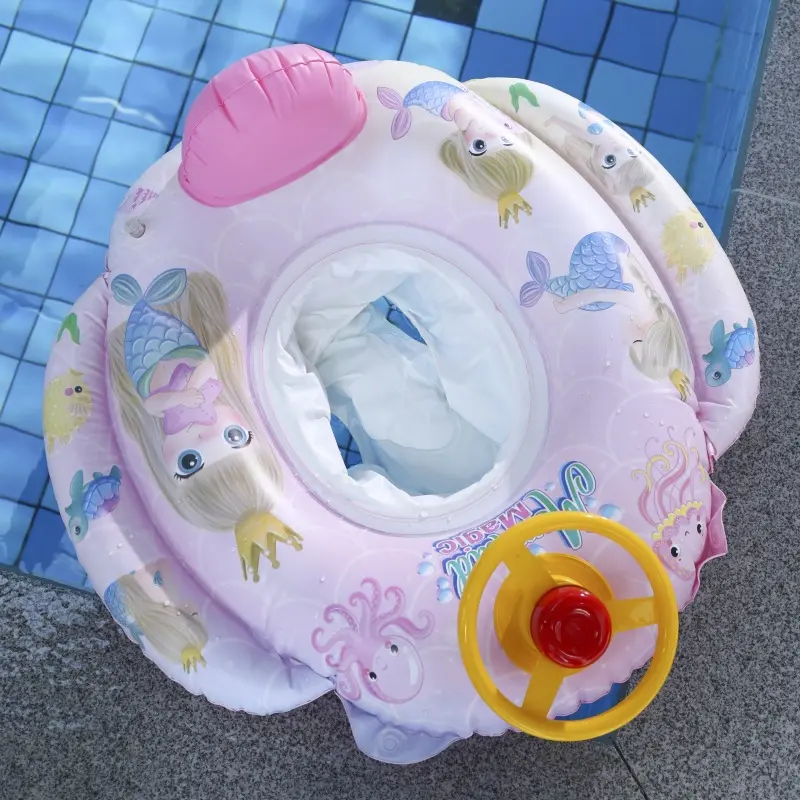 游泳圈大号加厚方向盘喇叭艇 鱼儿童戏水太空人游泳热销