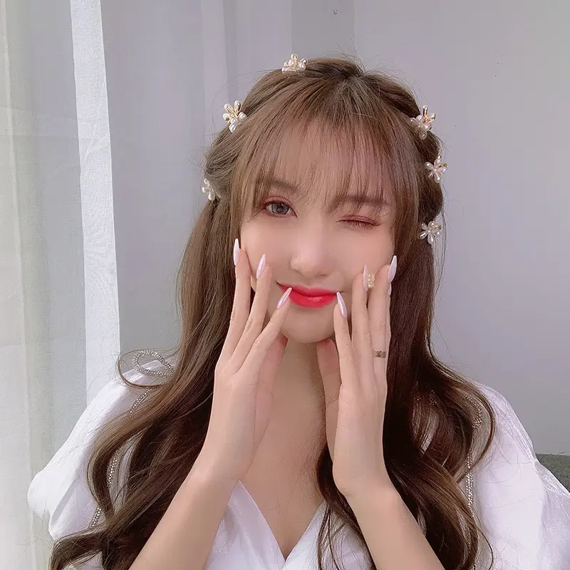 韩国仿珍珠抓夹可爱小发夹后脑勺女头饰品刘海夹子网红侧边夹