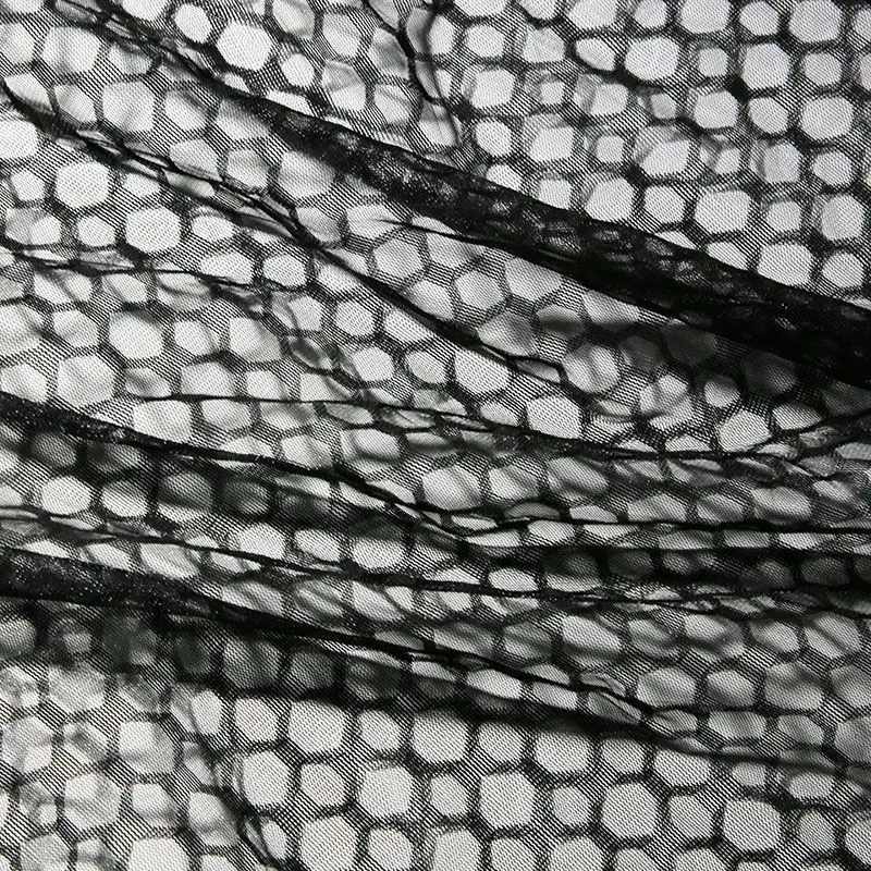 六角网格弹力软网镂空层次网眼蜂窝廓形设计肌理蕾丝创意面料