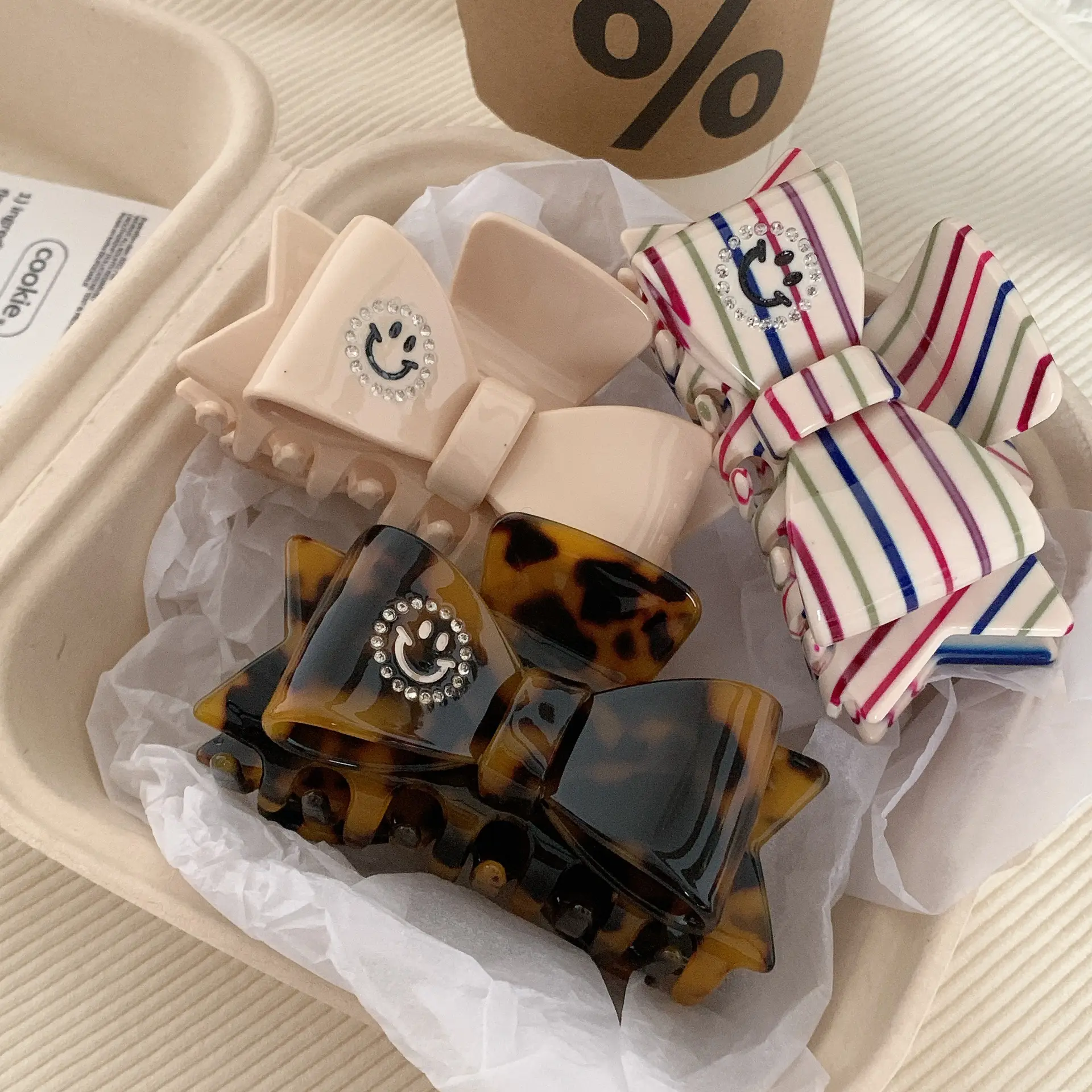 ins博主同款钻石结抓夹发夹小众设计镶钻宝石发抓夹发饰