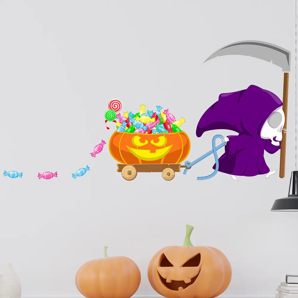 尚易sp-s5万圣节恐怖糖果女巫墙贴自粘卧室恐怖装饰墙贴纸