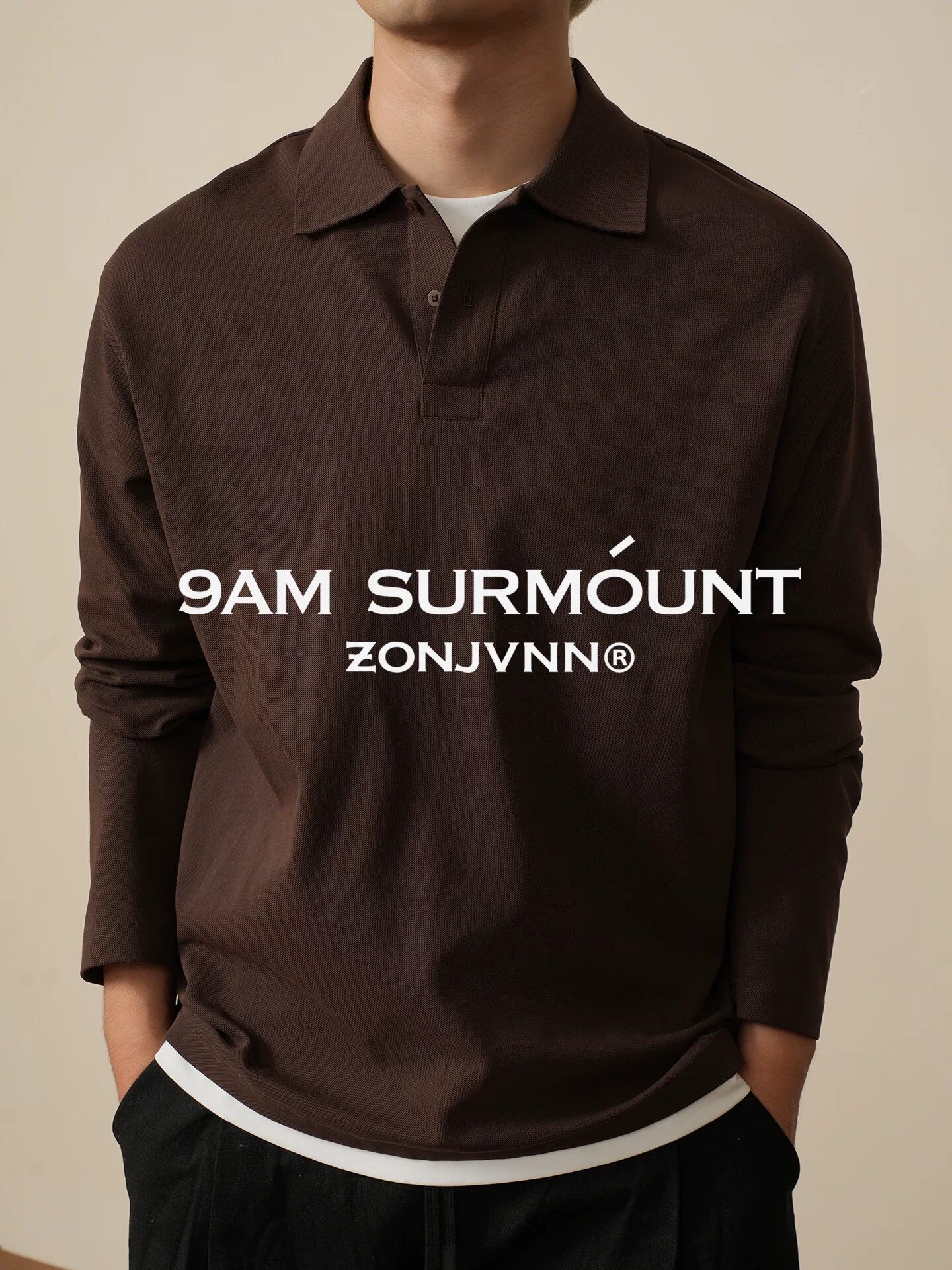 ZONJVNN珠地棉假两件POLO衫男款长袖休闲百搭SORONA上衣T恤春夏