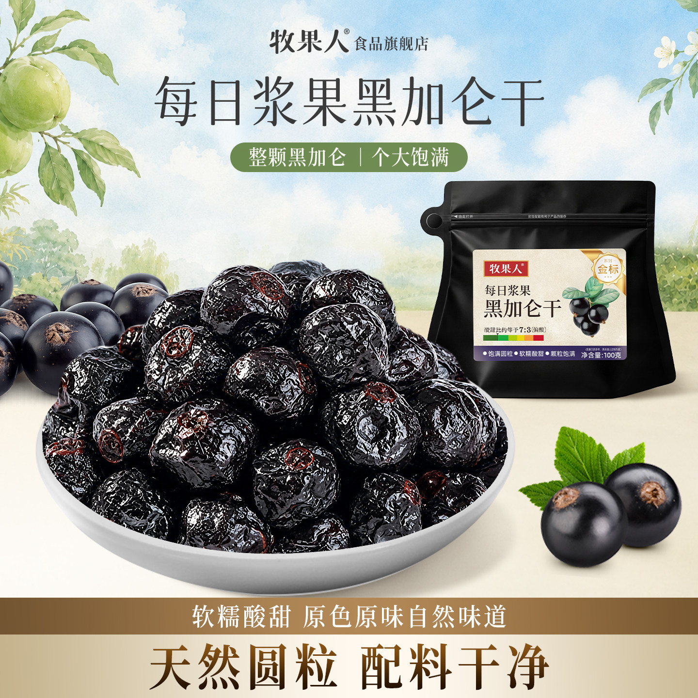 牧果人黑加仑干大颗粒无籽葡萄干不添加蔗糖免洗即食蜜饯果干零食