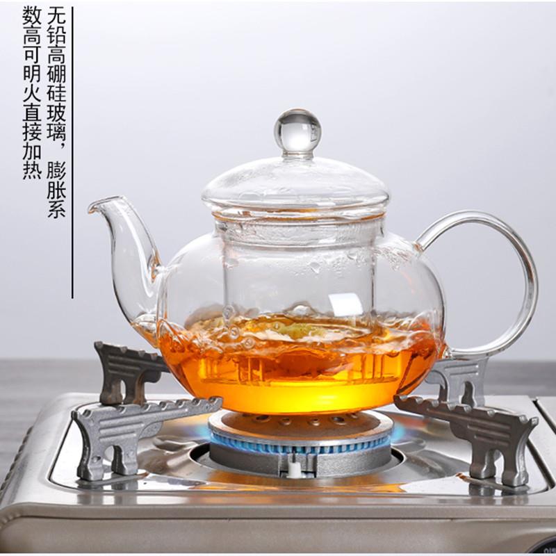 pot生产加热耐热高硼硅玻璃花茶壶透明功夫茶具引嘴玻璃茶壶