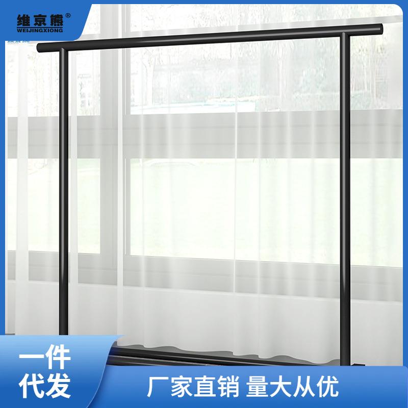 晾衣架落地卧室家用折叠室内挂衣单杆式简易阳台收纳凉晒衣服架聚