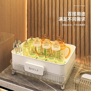 碗架碗碟双层家用防尘沥水架碗筷收纳盒餐具碗盘碗柜置物架厨房 装