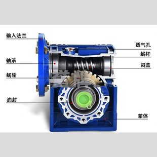 蜗轮蜗杆NMRV减速机步进电机机变速箱涡轮小型齿轮减速器603箱牙