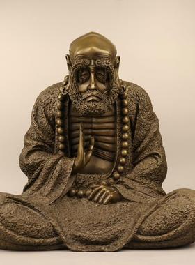铜达摩摆件 大号沉思禅意达摩佛像祖师家居装饰供奉 工艺品
