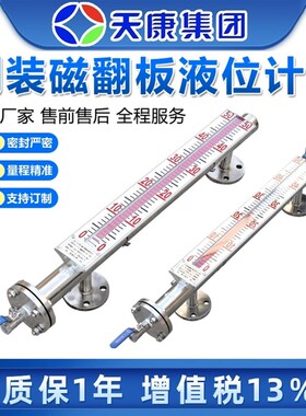 安徽天康磁翻板液位计水位计PP浮球带远传4-20Ma玻璃管侧装顶装