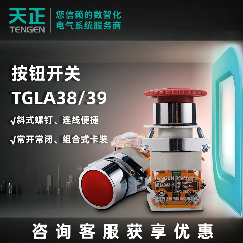 天正电气按钮开关TGLA38系列TGLA39