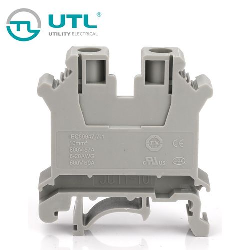 UTL尤提乐JUT1-10接线端子UL认证阻燃端子10平方卡导轨螺钉端子排