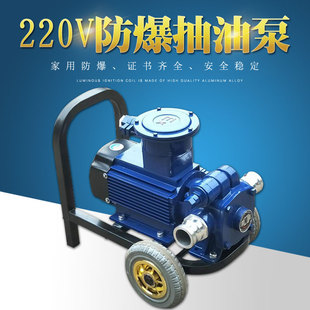 220V家用防爆抽油泵带推车自吸滑片泵大流量柴油汽油加油泵送快接