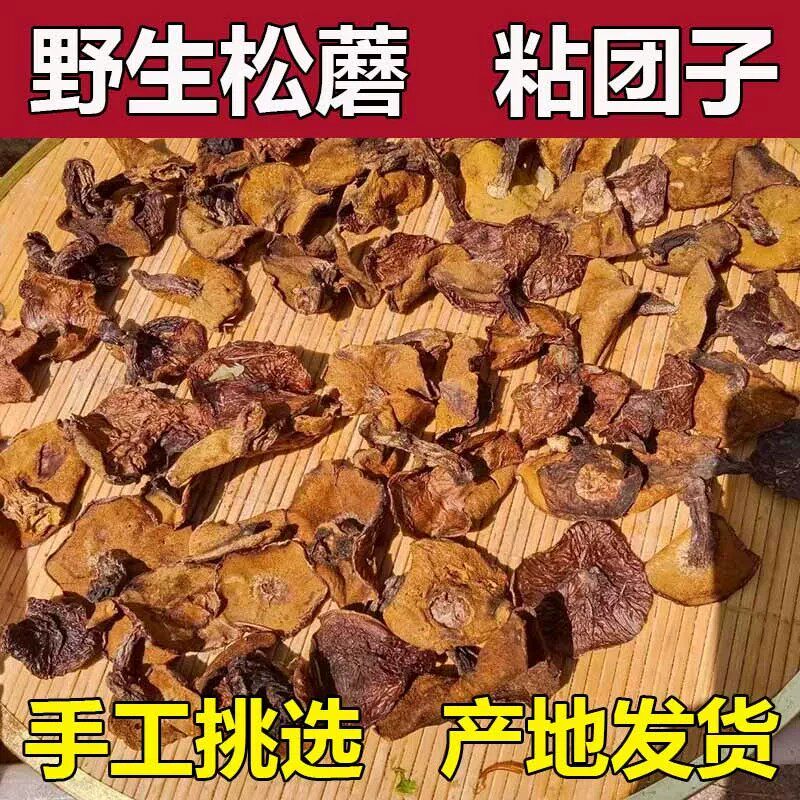 松蘑500G天然松蘑东北野生蘑菇干货粘团子松蛾子黑蘑菇特级松蘑