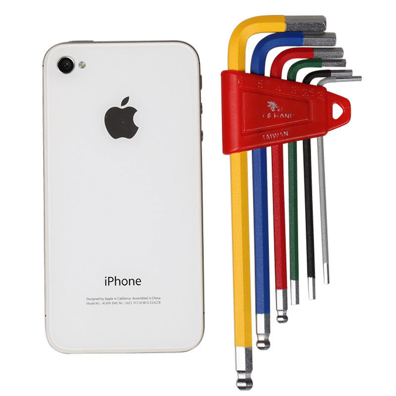 彩色内六角扳手组 自行车修车工具6支装YC-613-6C 六件套扳手