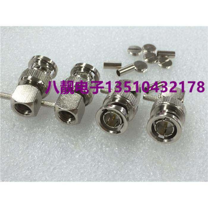 铜质75欧姆BNC-JW-1.5射频同轴连接器 弯头Q9公接头压接式接头