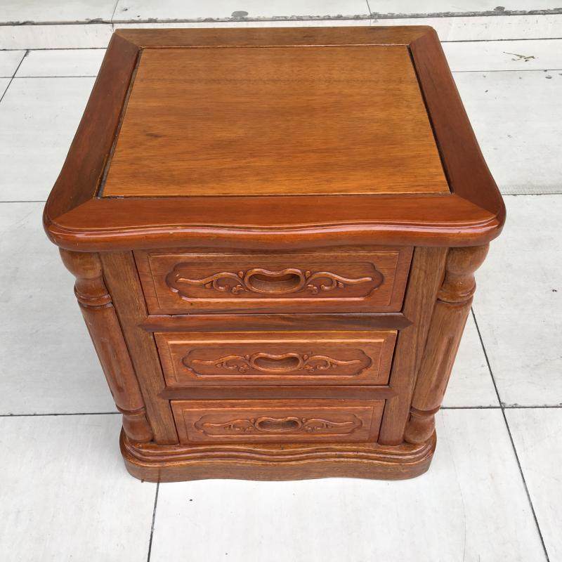 红木床头柜实木菠萝格床边收纳三抽柜储物柜东阳红木家私特价