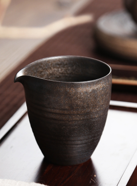 粗陶公道杯分茶器陶瓷茶海公杯手工日式功夫茶具茶漏配件套装杯子