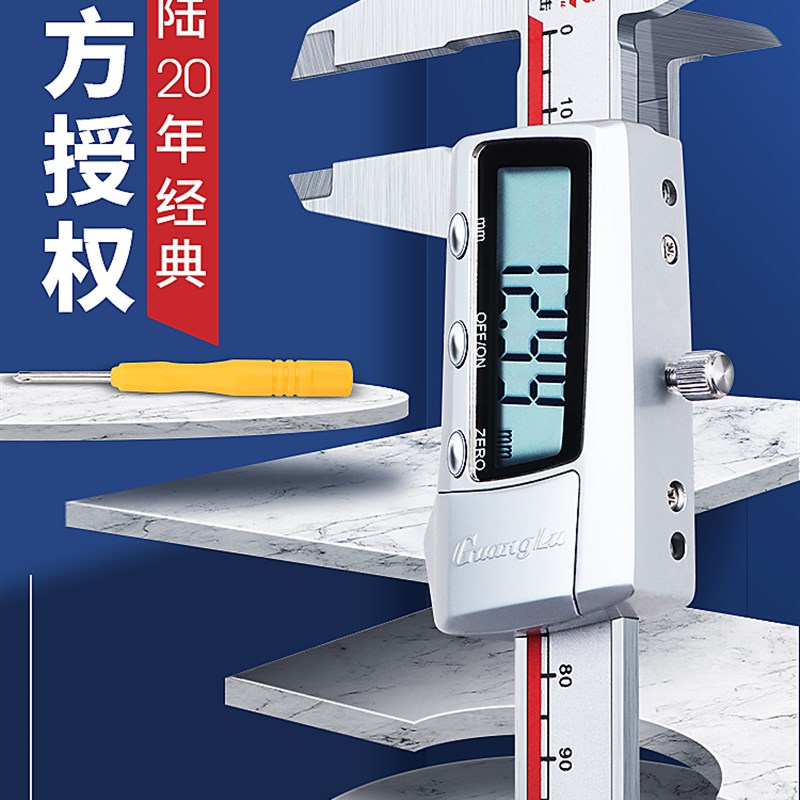 广陆量具0-150-200-300mm电子数显卡尺 不锈钢游标卡尺高精度迷你