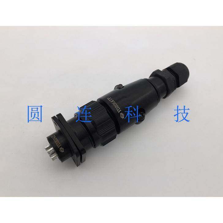 航空插头插座 YD20-4芯 YD20J4Z/K4TP黑色PG9防水连接器 开孔20MM