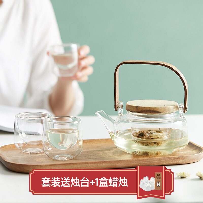 日式耐高温玻璃茶壶茶具套装家用红茶功夫茶茶杯隔热杯过滤冲茶器