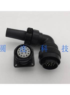 航空插头插座 CMS20-29弯式 17芯卡扣安川替换伺服接头快速连接器